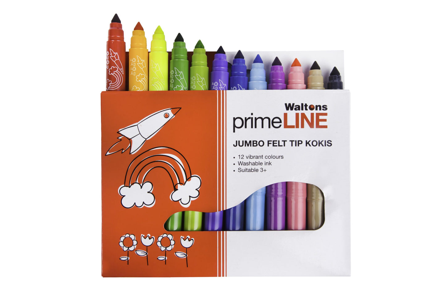 Waltons Primeline Jumbo Felt Tip Kokis WP55 Set of 12