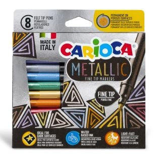 Carioca Metallic FineMarker Felt Tip Pens 43162 (Set 8)