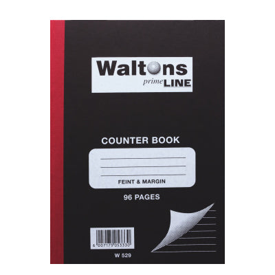 Primeline Hard Cover Counter Book 1 Quire Feint & Margin A4 96 Page W529