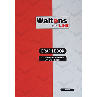 Waltons Feint Ruled Graph Book A4 36 Page