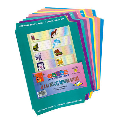 A5 Pre-Cut Book Covers Rainbow Pack of 10