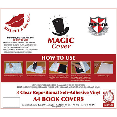 Pre-Cut Clear Plastic Book Covers Self Adhesive A4 Pack of 6