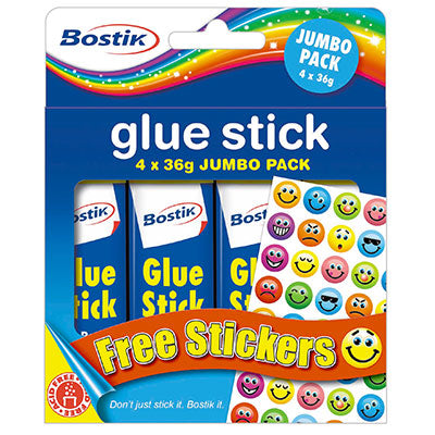Bostik Glue Stick 40gr - Pack of 4 + Reward Stickers