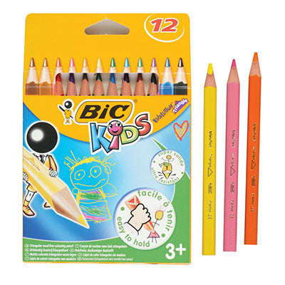 Bic Kids Evolution Triangular Colour Pencils Set of 12 8297356