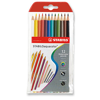 Stabilo Schwann Pencil Crayons Aquacolour Water Soluble Set of 12