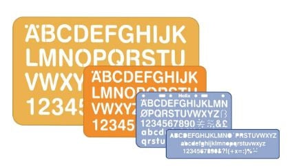 Helix Plastic Lettering Stencil 10cm, 20cm, 30cm & 40cm Set of 4