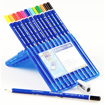 Staedtler Aquarelle Pencil Crayons Ergo Soft Assorted Set of 12