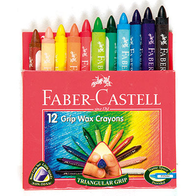 Faber Castell Wacrayons Triangular Comfort Grip Assorted A120090 (Set 12)
