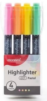Monami Pen Style Highlighters 601 Pastel Colours (Set 4)