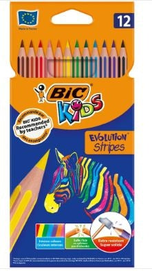Bic Kids Evolution Stripes Colour Pencils 9505221 Pack of 12