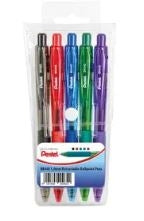 Pentel Ballpoint Pen 1.0mm Assorted BK440 Set of 5