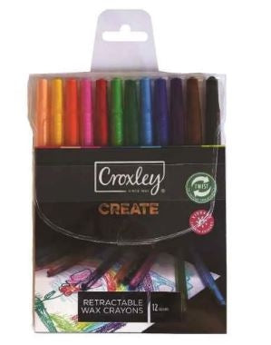 Croxley Create Retractable Wax Crayons Pack of 12