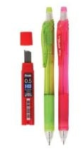 Pentel Techniclick 0.5mm Clutch Pencil + Eraser + HB Leads