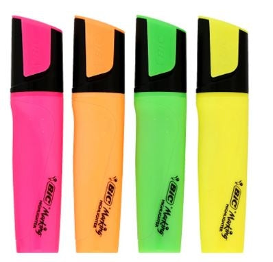 Bic Ultra Flourescent Highlighter 968041 Set of 4