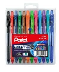 Pentel Energel-X Retractable Gel Rollerball Pen 0.7mm Set of 10 + 2