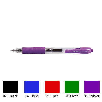 Pilot retractable extra fine rollerball pen liquid gel ink 0.5mm BL-G2-5 (Per 1)
