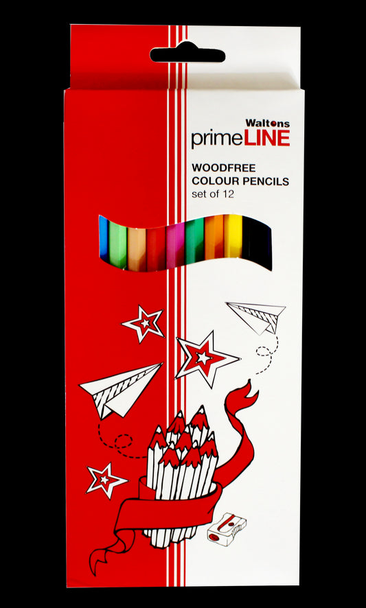 Waltons Primeline Woodfree Colour Pencils WP54 Set of 12