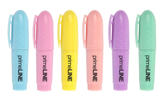 Waltons Primeline Mini Pastel Highlighter In Wallet Assorted Set of 6