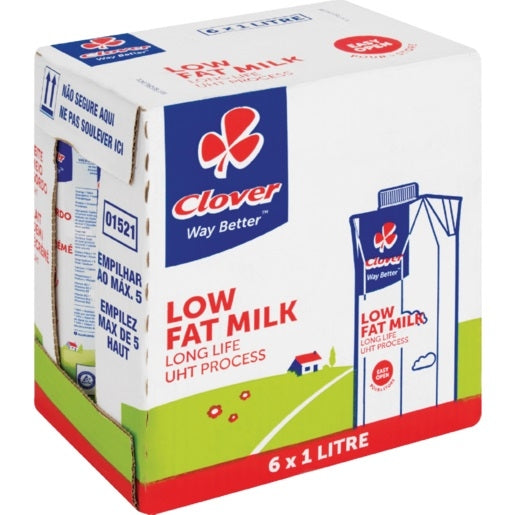 Clover Long Life Milk Low Fat (6x1L)
