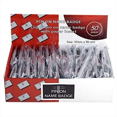 Waltons PrimeLine Name Badge with Clip and Safety Pin