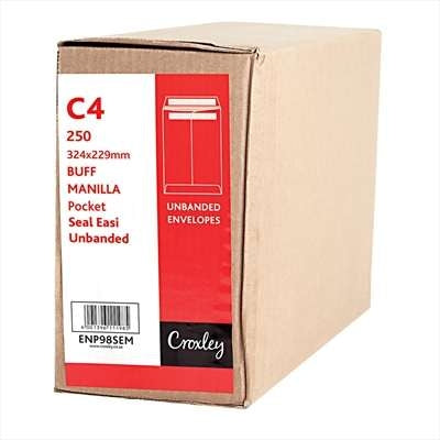 Croxley no window envelopes self seal manilla C4 229mm x 324mm box 250 ENP98SEM