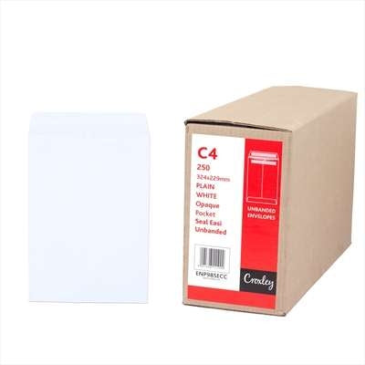Croxley no window envelopes seal easy white C4 229mm x 324mm box 250 ENP98SEC