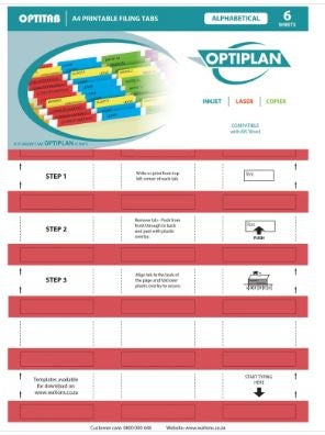 Optiplan Opti Tabs Alpha A4 24up (Pack 144)