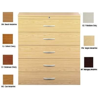 W-Range 5 Drawer A4 - 32mm Top 1130x600x1500H - To file Storage Containers