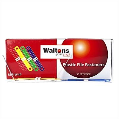 Waltons PrimeLine Fastener File Plastic Assorted W4P Box 50