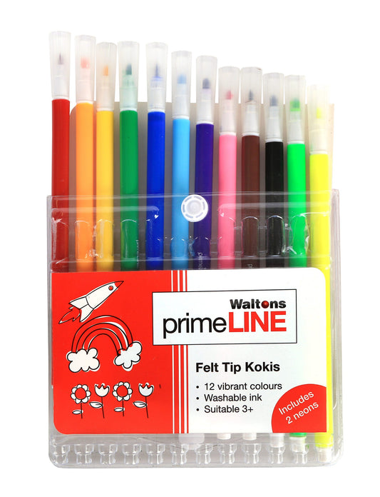 Waltons Primeline Kokis Felt Tip WP5 Set of 12