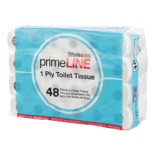 Primeline Ultra Soft Toilet Paper Unwrapped 1 Ply W670/LP5104 (48 Rolls)