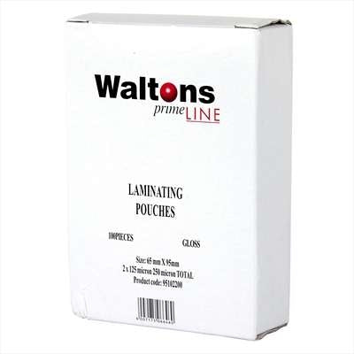 Waltons PrimeLine ID Badge Laminating Pouch Box 100