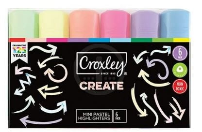 Croxley Mini Pastel Highlighters MAR1380 Pack of 6