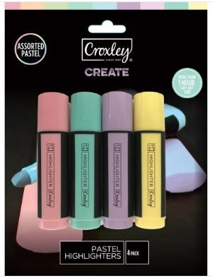 Croxley Create Pastel Highlighters MAR1390 Pack of 4